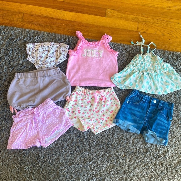 Baby Toddler Girl Shorts and Tops Bundle Size 12 Months - Picture 1 of 14